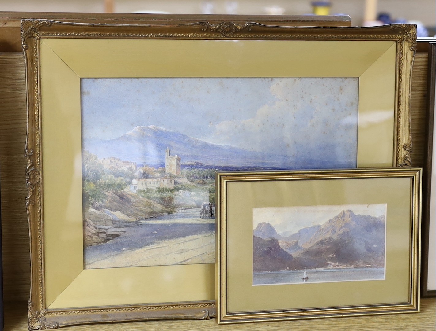 Louis Laurent Razé (1805-1872), two watercolours, 'Near Avignon', signed and dated 1868, 24 x 37cm, together with another smaller example